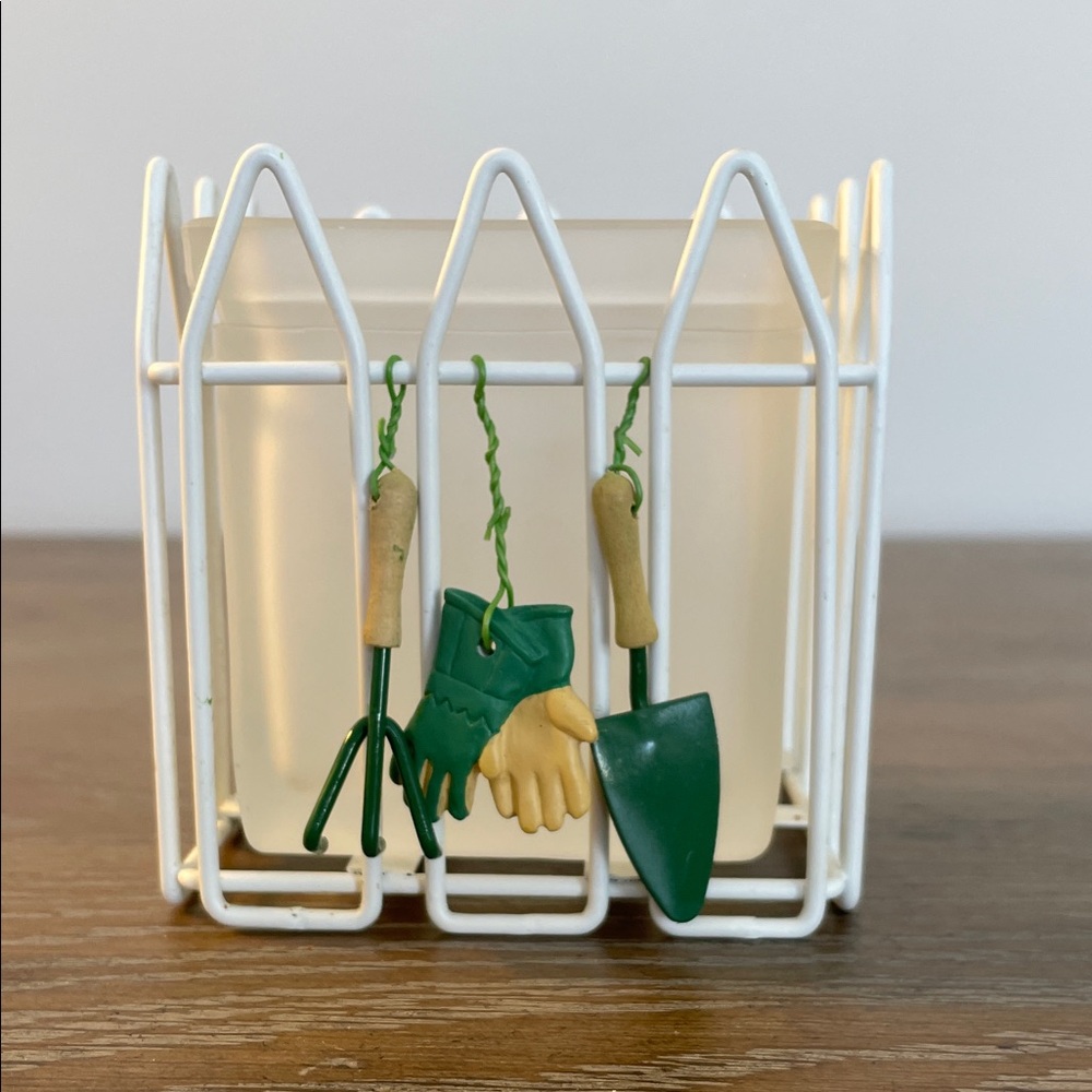 White Garden-Themed Candle Holder